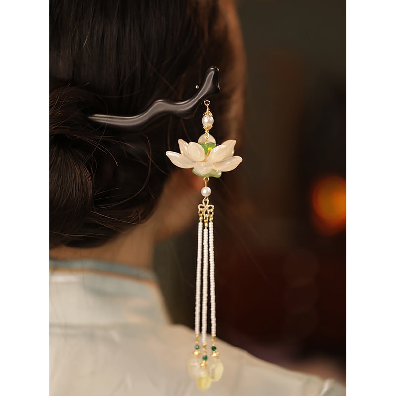 [Ma series]★China style hair ornament★1 hairpin 2color ladies accessories lotus fringe improves temperament