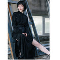 Load image into Gallery viewer, [Da Qinglong Shu Series] ★Cheongsam dress★ Chinese style dress, leopard, long length, slimming, Chinese clothes, original slit, black, black
