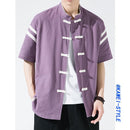 [Taste Seven Series]★China style shirt★ 4 colors Men's Color scheme Unisex Chinese button Black Green Purple Yellow Large size