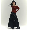 Load image into Gallery viewer, [LadyGhost Series]★Skirt★ Long skirt, slimming, casual, design, cool, black
