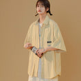 Load image into Gallery viewer, [Fujiiman Series]★Shirt★ 3color Tops Vertical stripes Summer Unisex Loose Cute Yellow Blue Black
