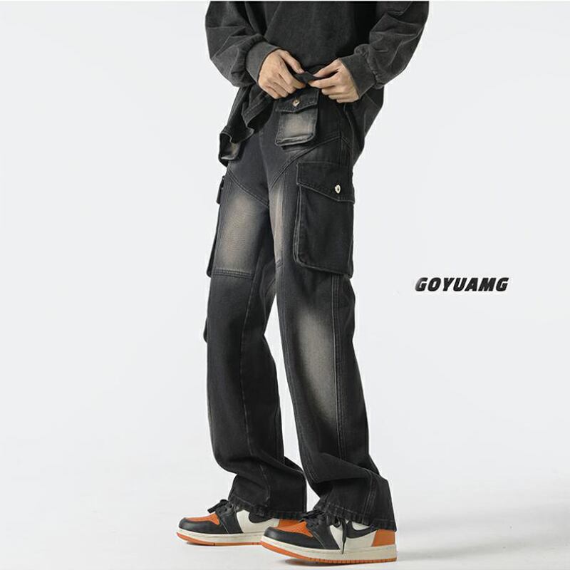 [Emeisa Series]★Pants★ Casual Pants 3color Unisex Men's Denim Pants Black Blue Coffee Color