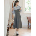 Load image into Gallery viewer, [DANSAIZI Series] ★One Piece★ Faux Layered Ladies' Work, Date, School, Easy to Match, Gray, Gray
