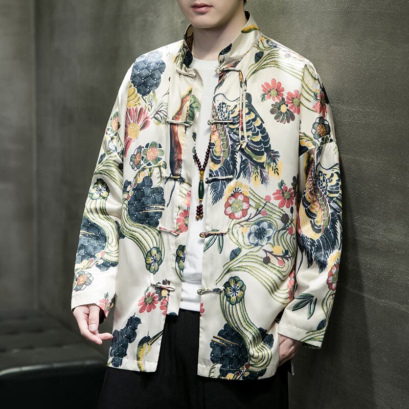 [JUNYI Series] ★China style jacket★ Outerwear print unisex men's ethnic style large size Chinese clothing