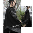 Load image into Gallery viewer, [Da Qinglong Shu Series] ★China style outerwear★ Cloak coat Rasha embroidery Chinese clothing Black Black Irregular
