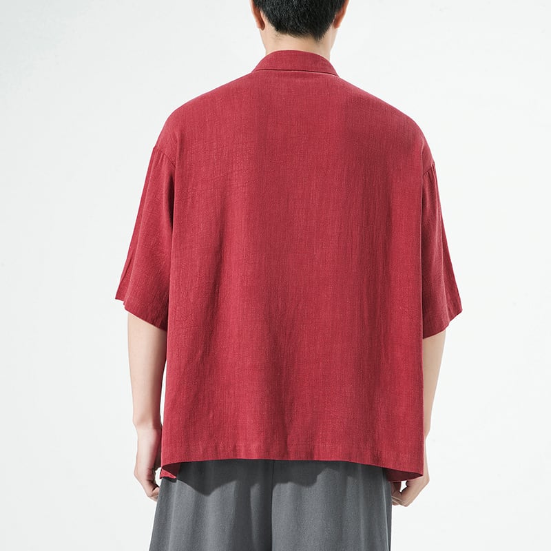 [MMstudios series]★China style shirt★ Tops 3color Unisex Men's Large size Plain Black Red