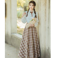 Load image into Gallery viewer, [Tatsuko Chenis Series]★Setup★ 3-piece set shirt, vest, skirt, check retro, cute
