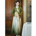 Load image into Gallery viewer, [Az Suna Series] ★Chinese style setup★ 2-piece set Shirt Maki skirt Green Green S M L XL
