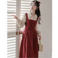 Load image into Gallery viewer, [Big orange series]★China style dress★ 3color fake layered beige blue red SML XL
