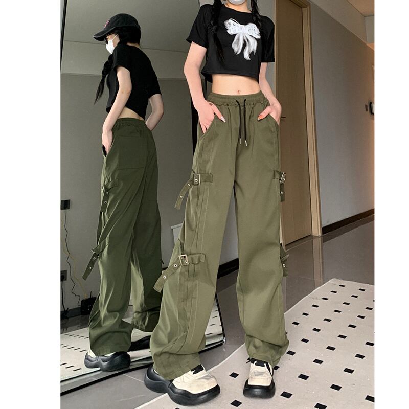 [MGJM Series]★Casual Pants★ 2color Bottoms Black Green Unisex Men's Retro