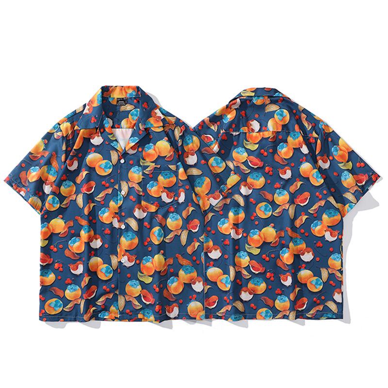 [TRAVEL ISSUANCE Series] ★Floral Pattern Shirt★ Retro Aloha Shirt Okinawa Hawaii Tops Short Sleeve Shirt Unisex Men's Summer