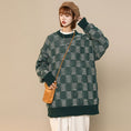 Load image into Gallery viewer, [Ushiomiomi Series] ★Sweater★ 3color Knit Tops Unisex Men's Plaid Pattern Gray Green Black
