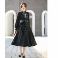 Load image into Gallery viewer, [Dust smoke and cloud dream series] ★China style dress★ With belt, long sleeves, embroidery, black, black SML, slimming, Chinese elements
