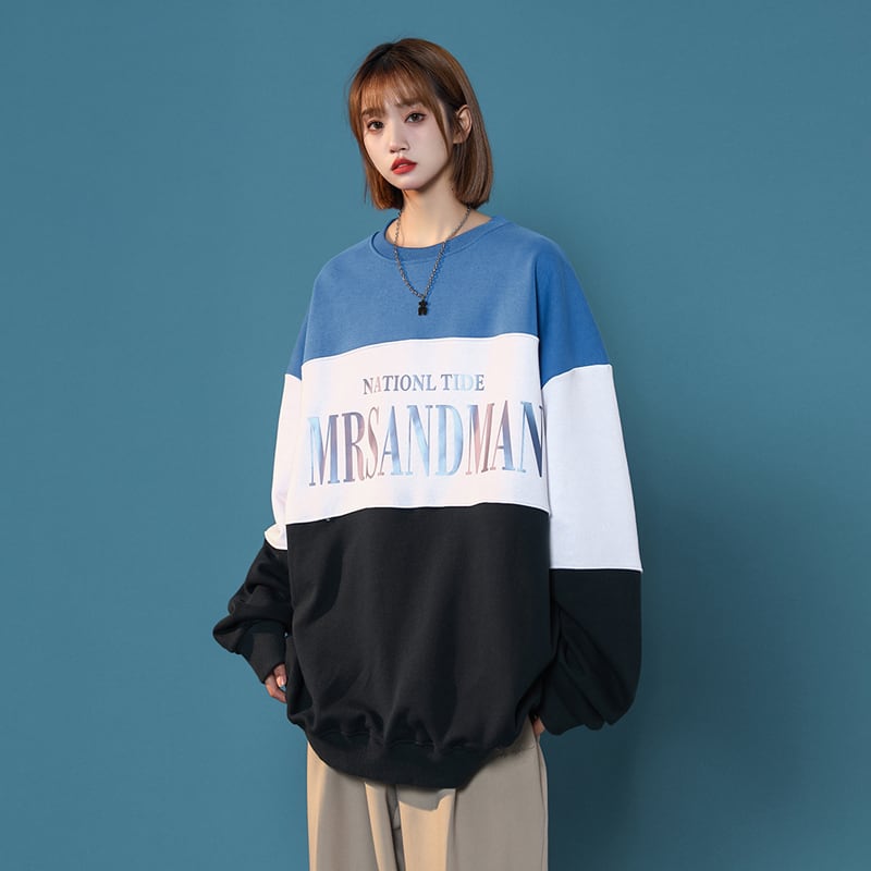 [Fujiiman Series] ★Tops★ 2color Unisex Men's Color Scheme Alphabet Red Blue ML XL 2XL