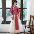 Load image into Gallery viewer, [Paper-dyed series] ★Party dress★ Chinese style tops + long skirt 6color SML LL 3L 4L Red
