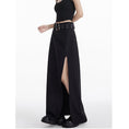 Load image into Gallery viewer, [EDX Series]★Skirt with belt★ 2color bottoms long skirt black gray high-looking slit fashionable
