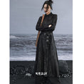 Load image into Gallery viewer, [Big Blue Dragon Series]★China style shirt★Long length shirt slit original black black slimming fashionable
