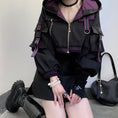 Load image into Gallery viewer, [Momoko Sakura Series] ★Jacket★ Outer mini length cute hooded black black easy to match
