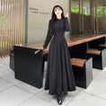 Load image into Gallery viewer, [Dong Xiaojie Series] ★China style dress★ Long length, large size, slimming, black, black
