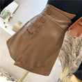 Load image into Gallery viewer, [173 series] ★Culottes skirt★ 4color shorts mini skirt black light brown pink white PU
