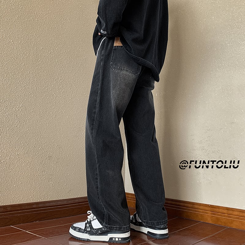 [V37 Series]★Denim Pants★ 2color Bottoms Unisex Men's Trousers Spring/Summer Easy to Match Fashion