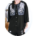 Load image into Gallery viewer, [Old Monster --- Rabbit Series] ★China style shirt★ 2color tops 3/4 sleeve tops black purple
