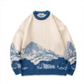 Load image into Gallery viewer, [Minato Kaze Otoko Series]★Sweater★ Tops 2color Blue or Brown Snowy Mountain Unisex Couple Clothes Easy to Match
