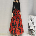 Load image into Gallery viewer, [NICHANG series] ★Floral pattern skirt★ 3 types of lengths available Large size Red Red
