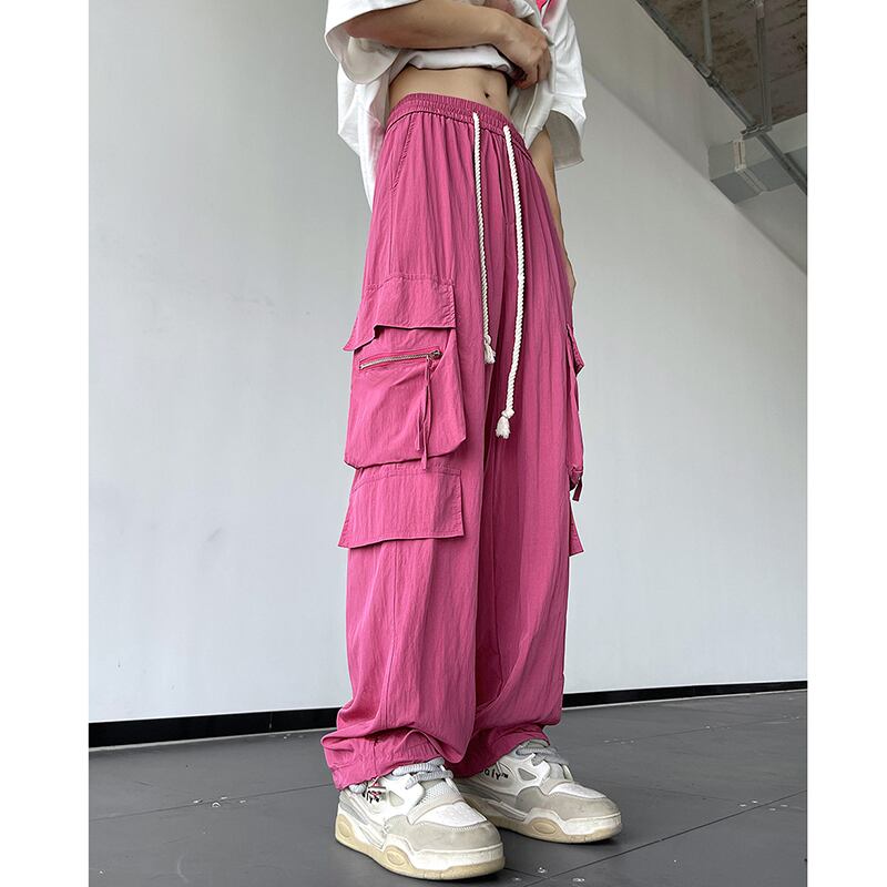 [KADISHOU series] ★Casual pants★ 3color pants bottoms unisex men's black beige pink