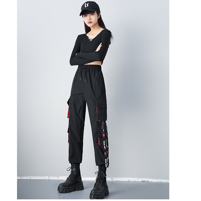 [AZE Series] ★Casual Pants★ Bottoms Black, Autumn clothes, easy to match, slimming, unique, fringe, cool