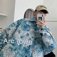 Load image into Gallery viewer, [Maanzui Series] ★Jacket★ Outerwear Unisex Men's Oil Painting Style Blue Green Blue Green Loose
