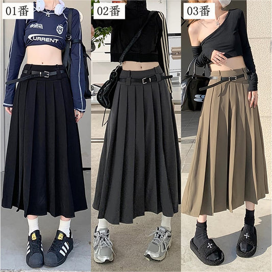 [Shoujo Kaira Series]★Skirt★ 3color Bottoms Pleated Skirt Black Gray Black Gray Slimming Easy to Match SML