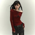 Load image into Gallery viewer, [LadyGhost Series] ★Tops★ Off-shoulder sexy unique wine red red easy to match
