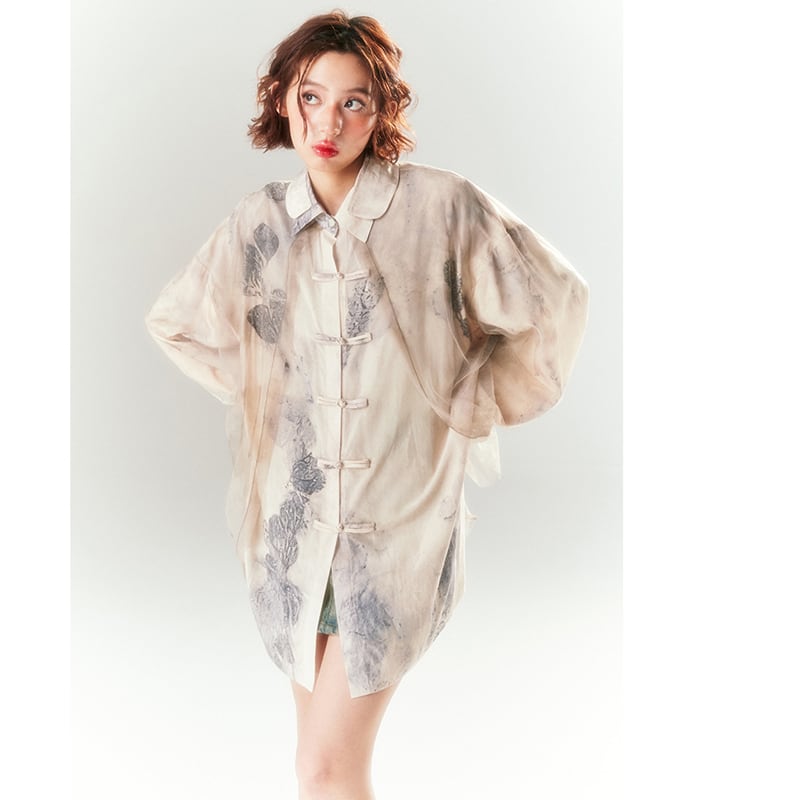 [Yang's Great Dream Series] ★China Style Shirt★ Tops Print China Button Long Sleeve Shirt Retro