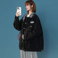 Load image into Gallery viewer, [CHAOMEICHEN Series] ★Jacket★ Denim outerwear switching plaid pattern unisex men's black black
