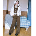 Load image into Gallery viewer, [Kokaisha---Jiku Brownma Series] ★Denim pants with belt★ Brushed lining, thick bottoms, pants, cotton, easy to match
