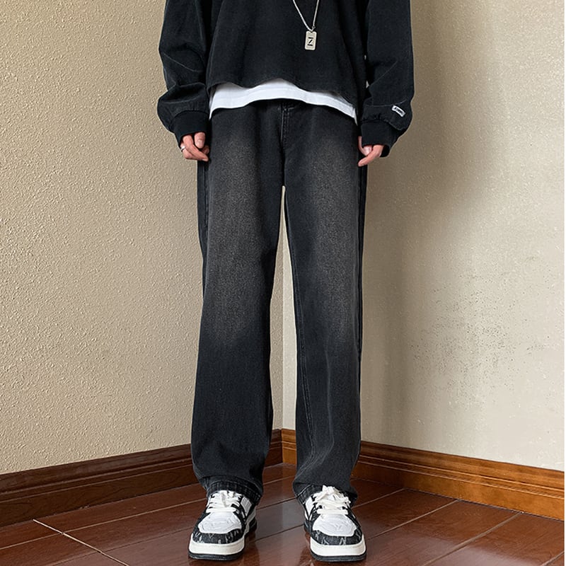 [V37 Series]★Denim Pants★ 2color Bottoms Unisex Men's Trousers Spring/Summer Easy to Match Fashion