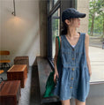 Load image into Gallery viewer, [XIAOXIN Series]★Dress★Sleeveless Women's Fashion V-neck Short Length Denim
