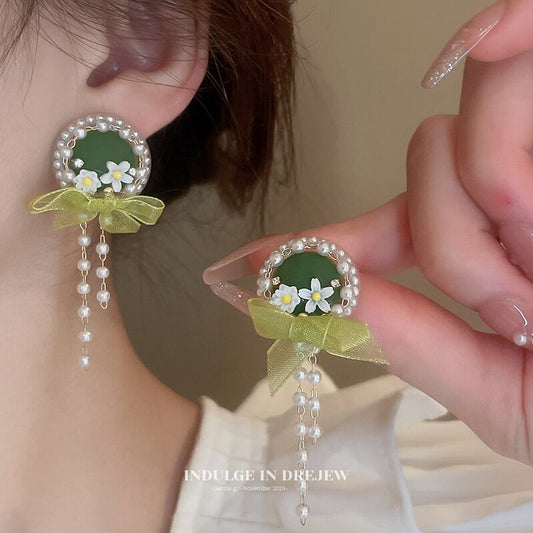 [Drejew Series]★Earrings★ Pair Earrings Women's Accessories Improve Temperament Party Date Cute Green