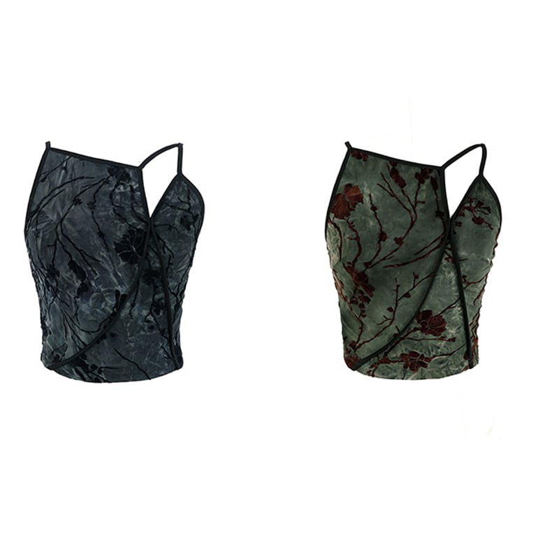 [Big Blue Dragon Series] ★China style tops★ 2color camisole print sexy design easy to match