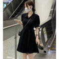 Load image into Gallery viewer, [YIHAO Series] ★Dress ★ 2color Short Sleeve Dress Short Length Dress Women's Gray Black
