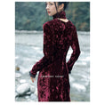 Load image into Gallery viewer, [Daiseiryusu Series] ★China style dress★ Long length velvet wine red red original retro
