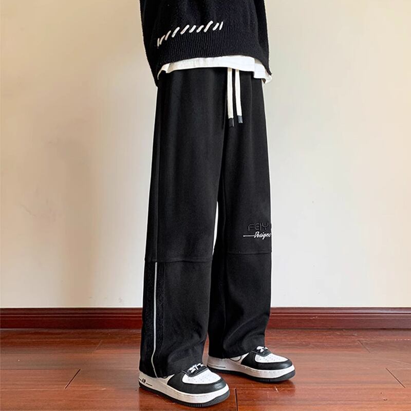 [Tiaota Series] ★Casual Pants★ 2color Bottoms Pants Unisex Men's Thick Warm Black Gray