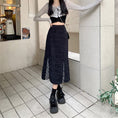 Load image into Gallery viewer, [Insufficient Moe Series]★Skirt★ Bottoms Switching Slimming Mermaid Skirt Black Black Large Size
