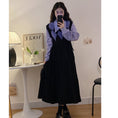 Load image into Gallery viewer, [JIGUJIGU Series] ★One Piece★ Switching Ladies Temperament Enhancement Fake Layered Fashion Black Purple
