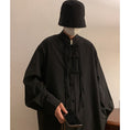 Load image into Gallery viewer, [JIARONG series]★China style shirt★ Tops China button fringe black black
