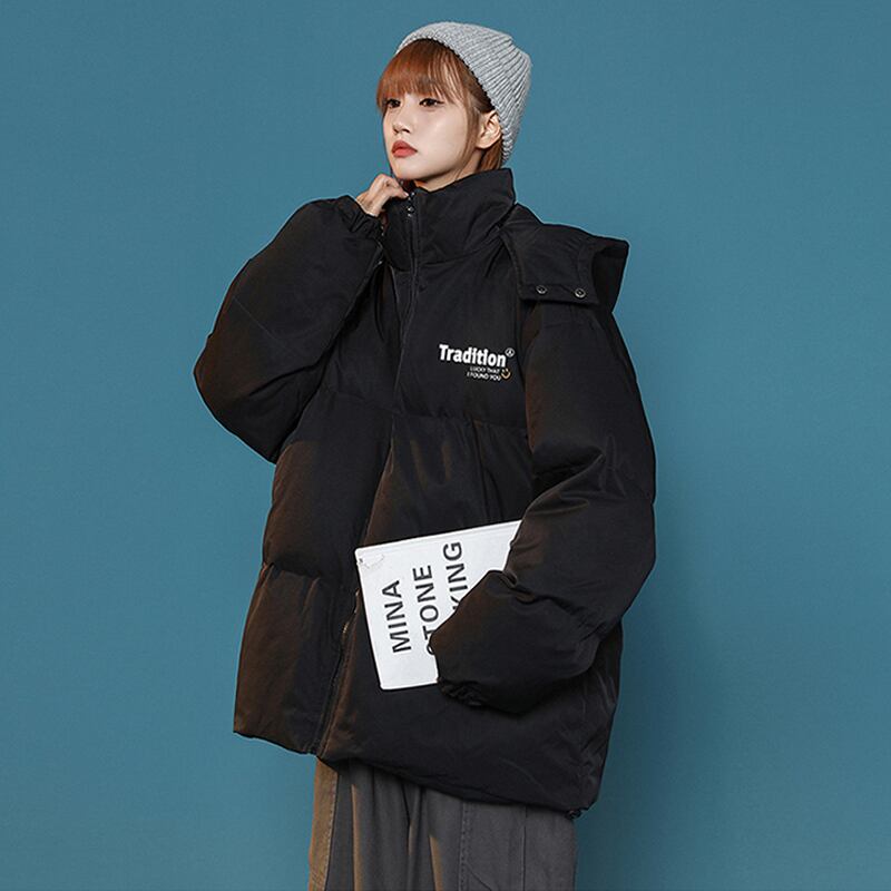 [Suikoishi Series] ★Winter coat★ Cotton coat outerwear 4color Unisex Men's Thick Warm Simple Easy to match