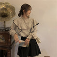 Load image into Gallery viewer, [KEKE series] ★Tops★ 2-color blouse shirt with design, cute, beige, black, easy to match
