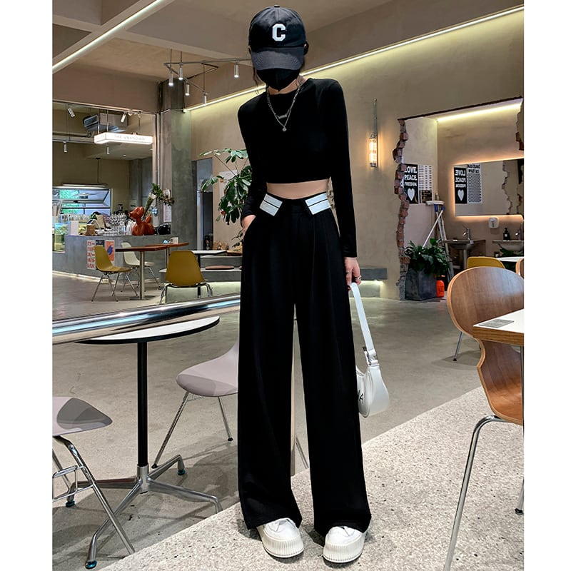 [YIREN Series]★Casual Pants★ 2color Bottoms Trousers Gaucho Pants Women's Gray Black