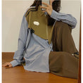 Load image into Gallery viewer, [UATONLINE Series]★Shirt★ Tops Faux Layered Unisex Men's Loose Gray Blue
